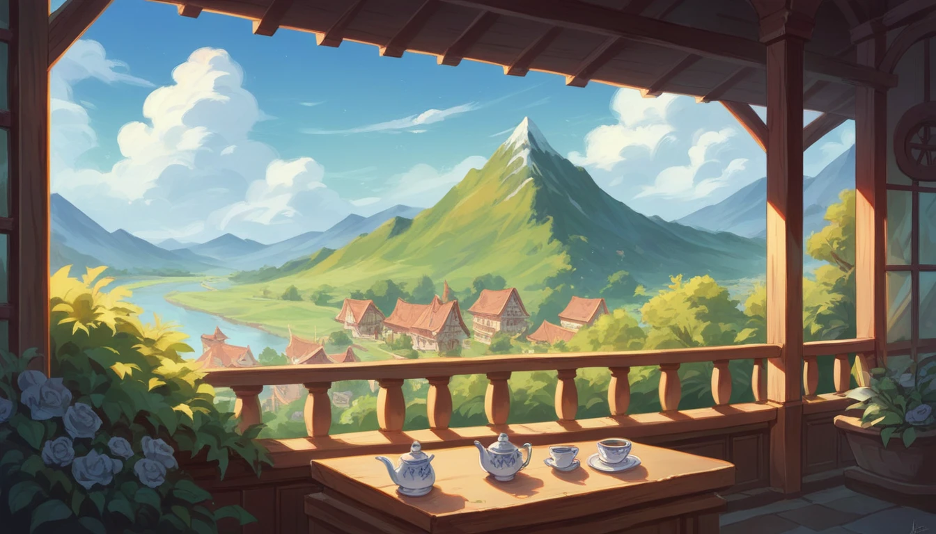a beautiful village girl from a tea garden, realistically, set in the mountains
