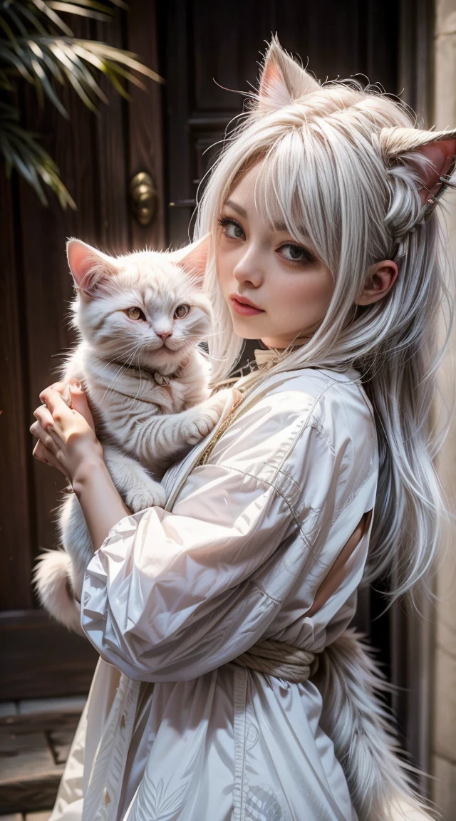 1girll, (paw mittens:1.2), 1girll 25years, Narrow waist, large breasts, plump, (( view the viewer, Smile, Happy, Laughing, )),(Paint on gloves, Fingerless gloves, clawed paws, paw pose, paw mittens, clawed paws, Blush, nose blush, Smile Happy, use glasses, (Tights, Tight, tight fitted, Tight shirt, white T-shirt, white shorts, White shirt, White hair, Colorful hair, Curly hair, Silver hair, Scratching Pose, Small cat ears, ), (Sunlight, sunshine on body, Sunset, Indoors, warm color, Warm light), (Pale skin, Real skin, Super white skin), (White skin:1.2),
(Best quality, A high resolution, Photorealistic, primitive, 8K,Masterpiece, ),Best quality, Masterpiec8K.hdr. High ribs:1.2, filmgrain, Blur bokeh:1.2, Lens flare, (vivd colour:1.2), (Delicate),