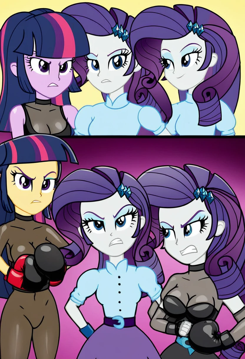 Eqg Twilight sparkle bodystocking  boxing angry rarity