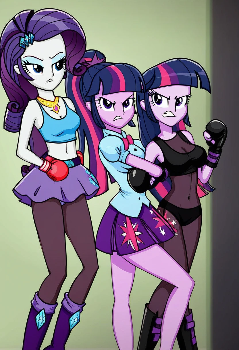 Eqg Twilight sparkle bodystocking boxing angry rarity