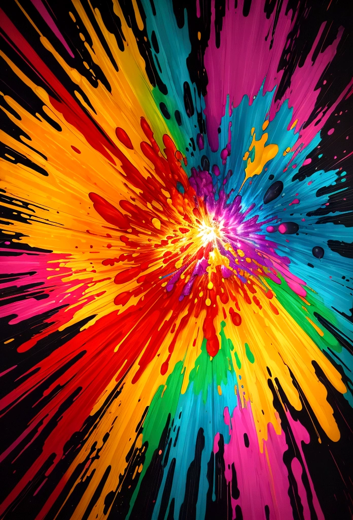 arte abstrata colorida de uma burst of coloures, colorful explosion, colorful explosion, burst of coloures, digitl art. color comic, burst of colours, burst of colour, an burst of colours, exploding background, explosion of colored paint, vivid color comic style, multicolored vector art, spectacular splash explosion, hyper color digitl art, background explosion, psychedelic background