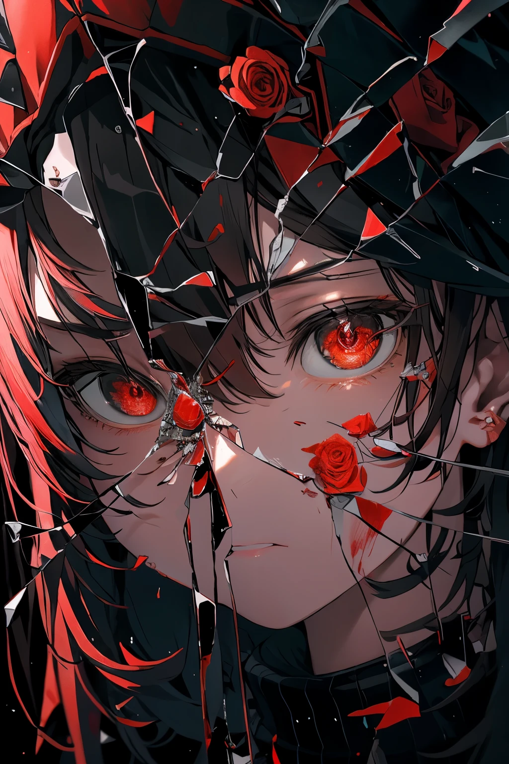 1 Girl,alone,Red eyes,Bloody Rose