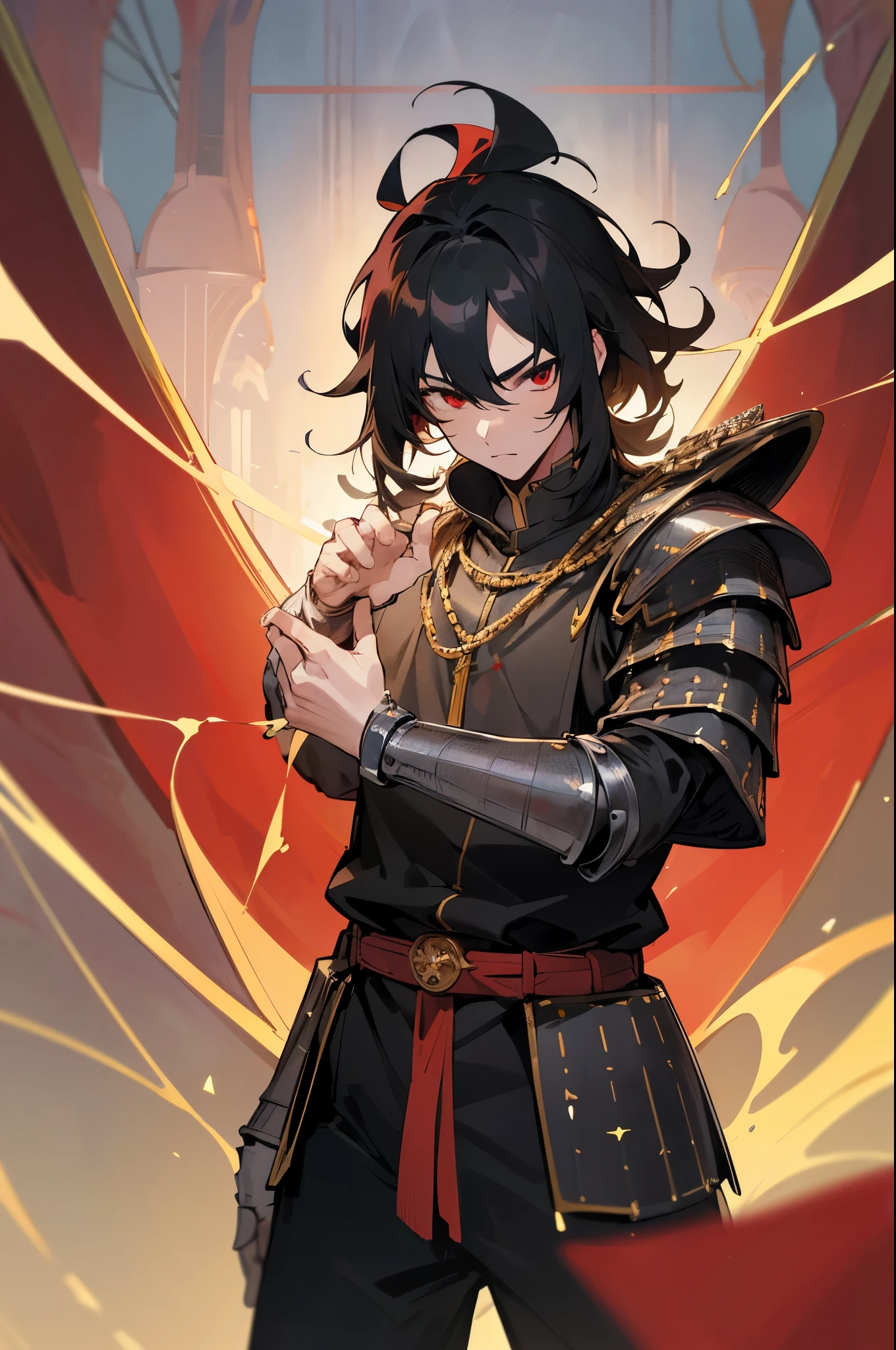 128K Ultra High Definition, 128K Ultra High Quality, 128K Ultra High Resolution, Best Definition, Best Quality, Best Resolution, Perfectly Detailed, Perfectly Designed, Extremely Detailed, Extremely Designed, Hyper Detailed, Hyper Definition, Hyper Quality, Hyper Resolution, Masterpiece, (((Anime))), Body Shot, (((Boy))), Handsome, Muscular Body, (((Black Mid Hair))), (((Red Eyes))), (((Hyper Detailed & Perfectly Designed With Ultra High Quality Red Warlord Armor))), (((Inside Of Medieval Royal Palace Background Scenery))),
