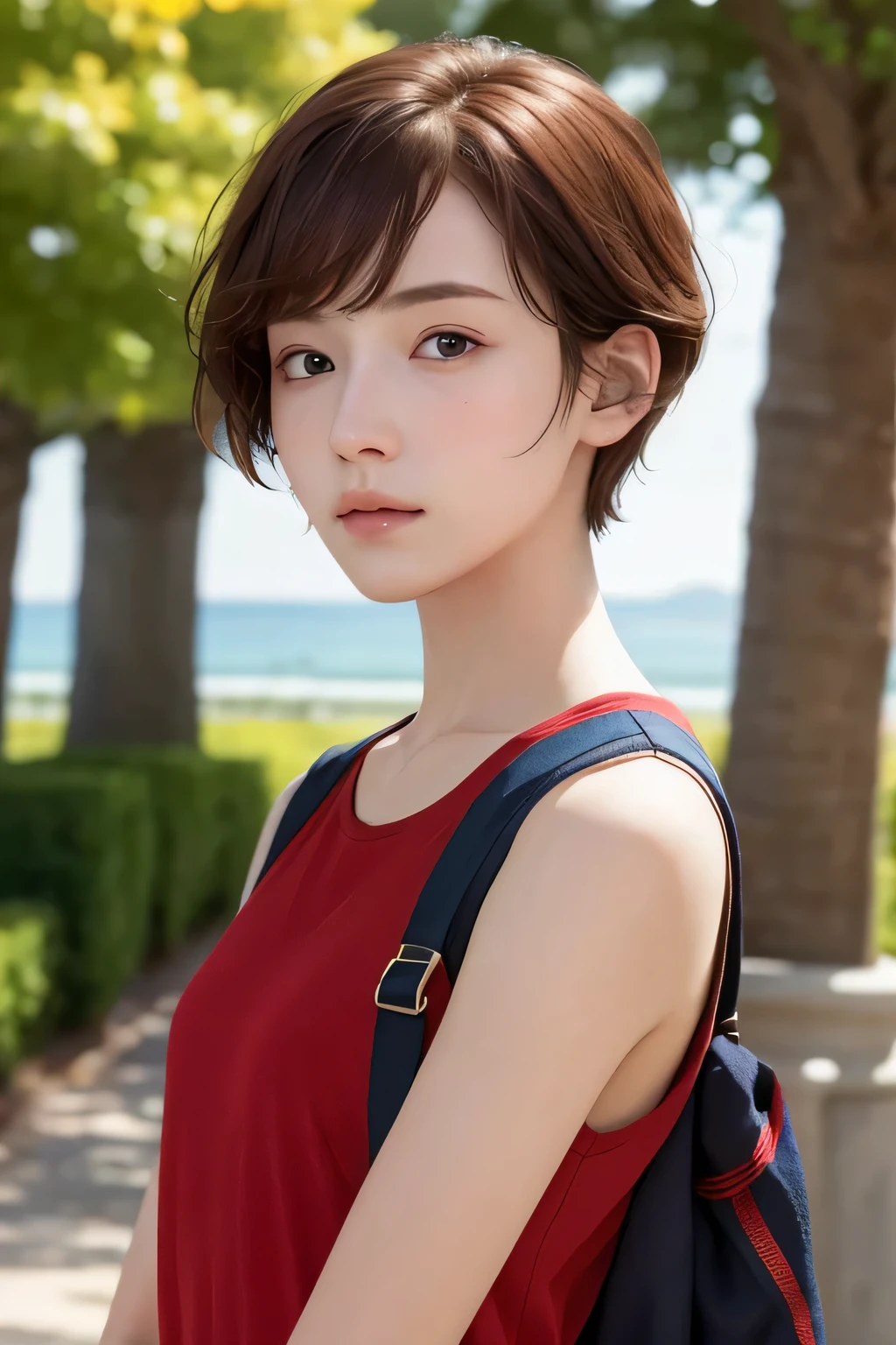 masterpiece, Highest quality, 8K, Highly detailed skin, Looking into the distance, Jealous, cute, One girl, short hair, Wearing Boo-Boo, Secret Society of Time Travelers,