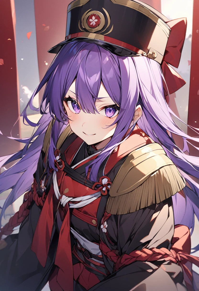 Keito。Purple Eyes。Purple Hair。Imperial Japanese military uniforms。