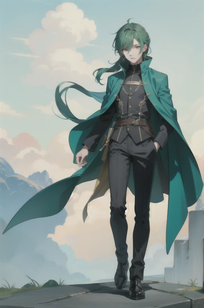 Anime with green hair male full body