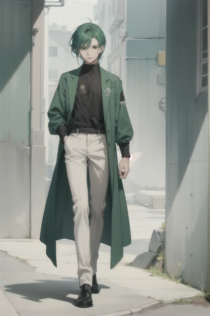 Anime with green hair male full body