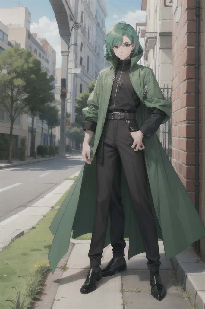 Anime with green hair male full body