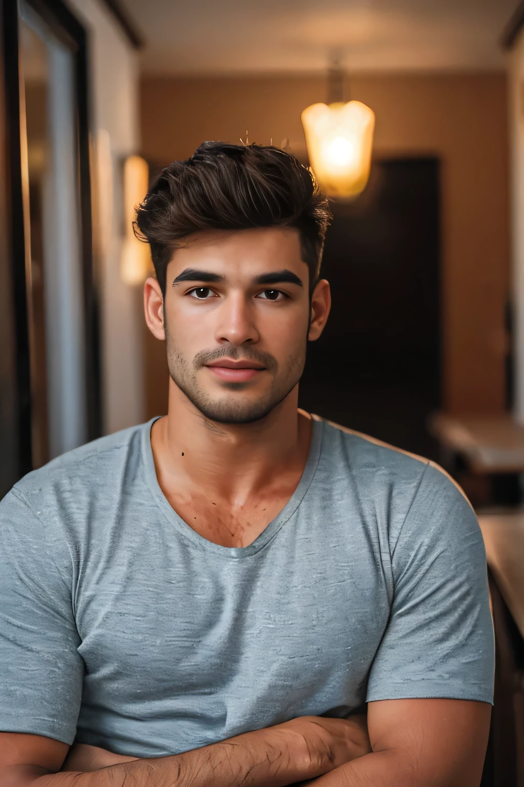 Realistic amateur photo posted to facebook , handsome men ,
