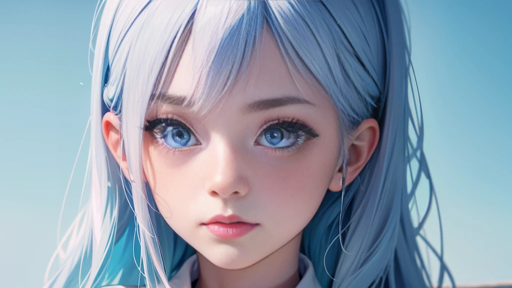 With a girl(solo)、photograph、Fantastic、(Loretta Lux:1.3)、pastel colour:、freckles、Surrealism:1.1、Low contrast:1.2、Ultra-detailed、8K、Perfect Blue Eyes、photograph:1.9,