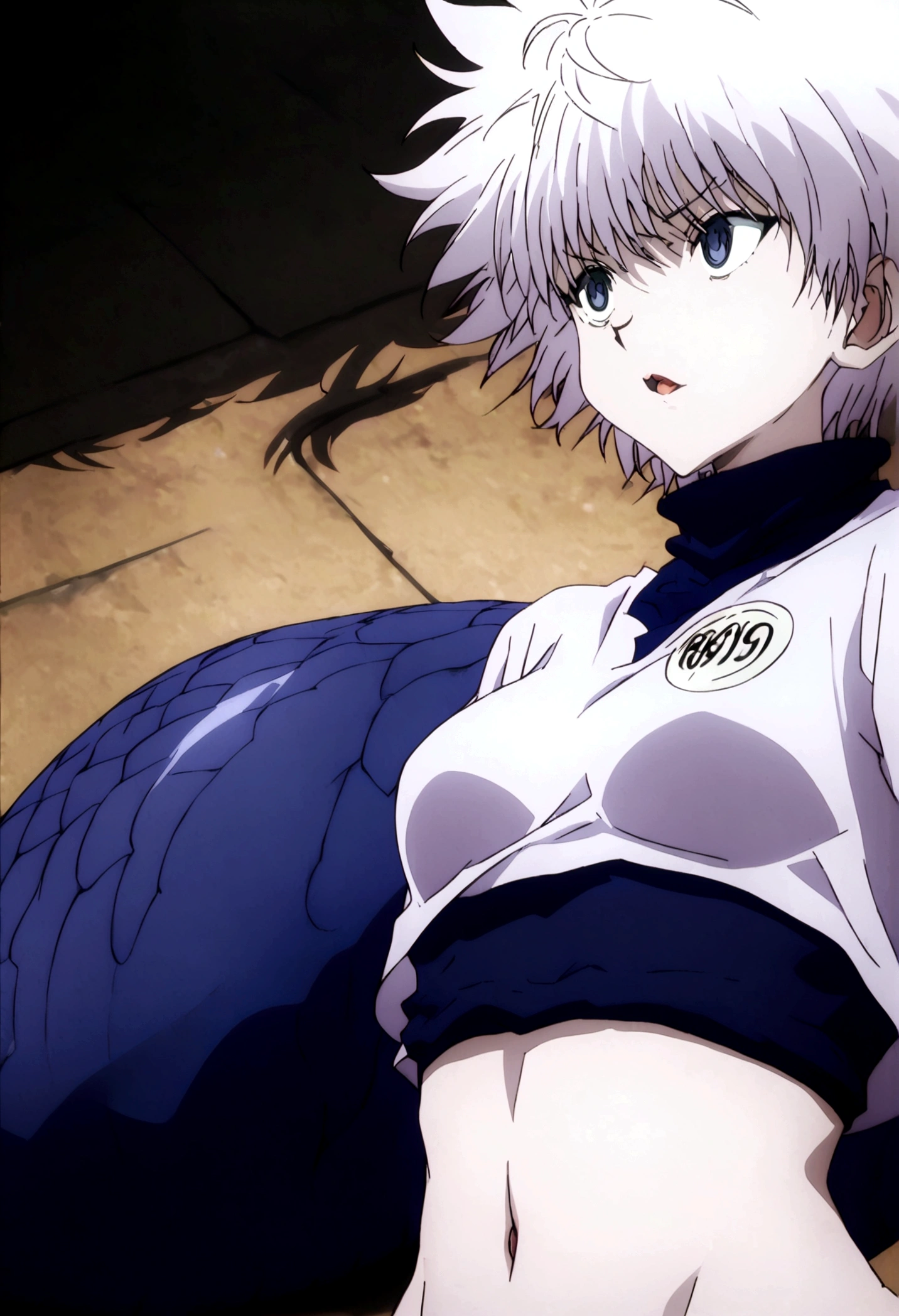 killua ahegao crop top and lamia body 