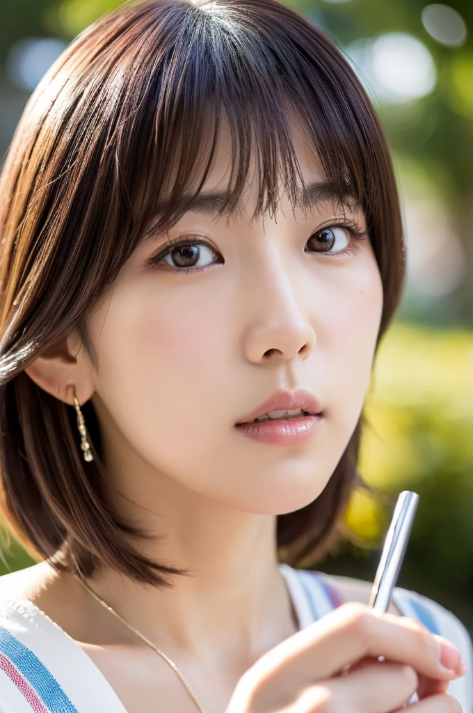 (top-quality,8K,masterpiece),There is a woman holding a glass of coffee and a straw, Kimi Takemura, Yasumoto Oka, portrait of a japanese , harumi, closeup Iwakura Lain, shot with Nikon Z9, Ai Yazawa, shikamimi, chiho, with a straw, Seifuku, Kotegawa Yui,Colossal ,beautiful countenance,(A detailed eye,Detailed skin,Detailed lips,lipgloss),Bewitching look,