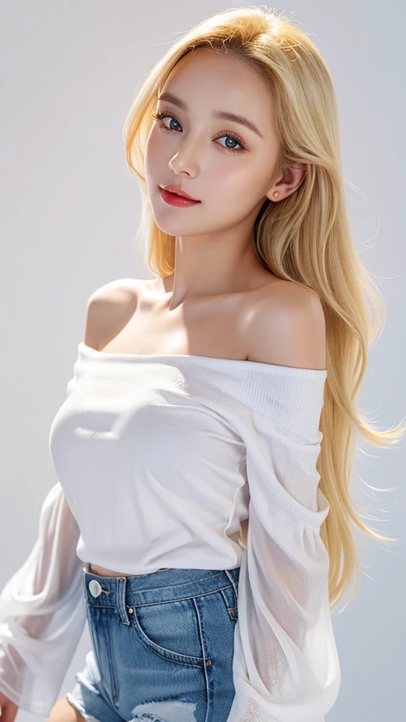 (((forehead、White Blonde Hair、Northern Europe、White people、beautiful girl、Blonde、White background、pajamas、camisole)))、table top, highest quality, figure, super detailed, finely, High resolution, 8k wallpaper, Perfect dynamic composition, detailed and beautiful eyes, Deco out,bionde, medium hair, big breasts, Natural color lip,white background, random cute poses,frill dress