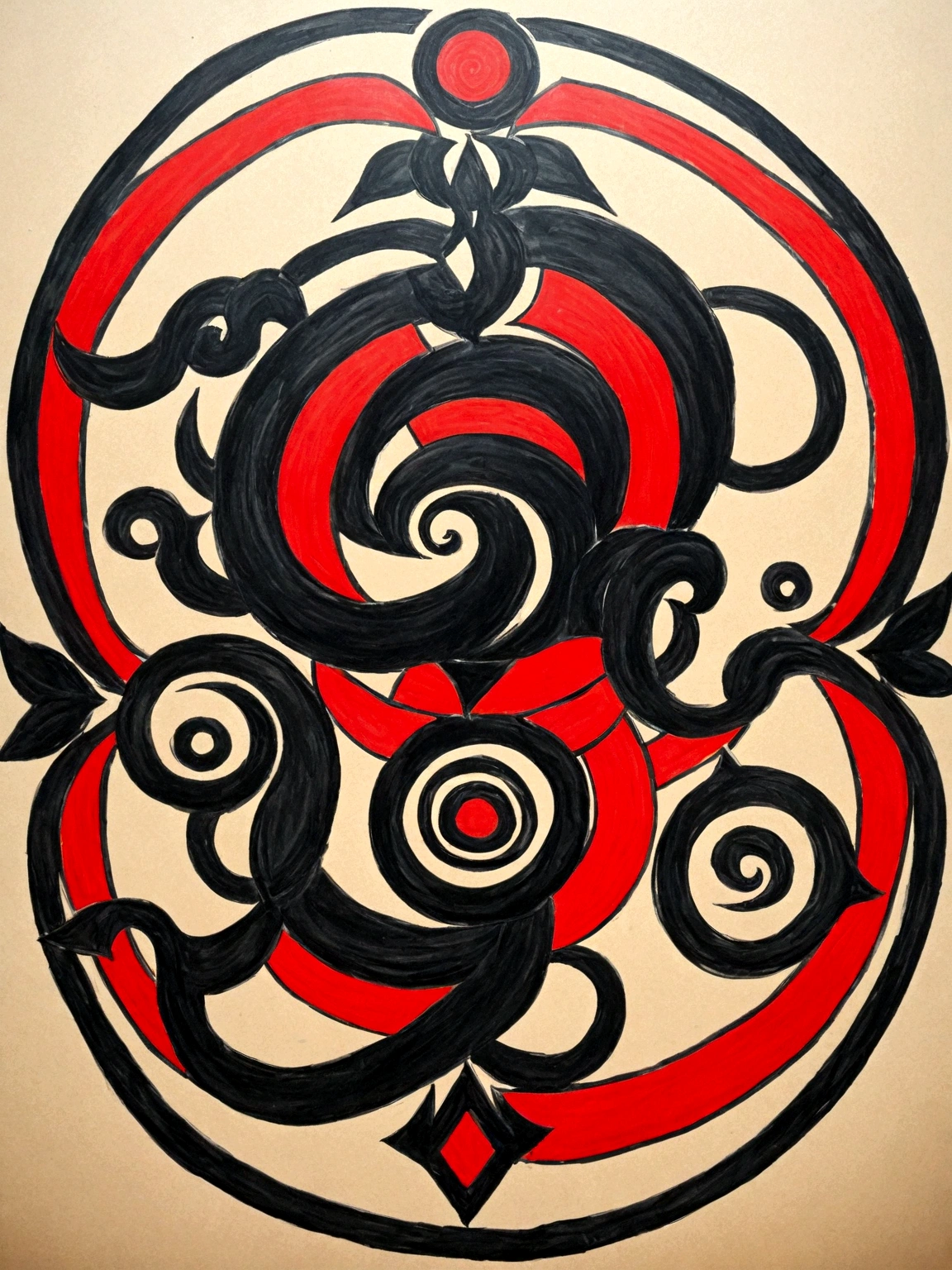 A sticker of GU, depicted as a horn, designed as a black and white tattoo with red accent elements. The horn is shown with intricate details, including finely etched lines that highlight its curves and natural texture. Surrounding the horn are symbols of strength and protection, such as traditional sumerian motifs and cuneiform inscriptions, emphasizing its role as a symbol of power and protection in battles. The background includes elements such as stylized waves and geometric patterns, adding depth and context to the design. The overall design is in black and white, with deep blacks and bold contrasts, while red accents are used to highlight key elements such as the cuneiform symbols and specific parts of the horn. The composition follows the golden ratio, ensuring a balanced and harmonious depiction of the powerful and protective amulet, creating a striking and bold yet elegant tattoo design.