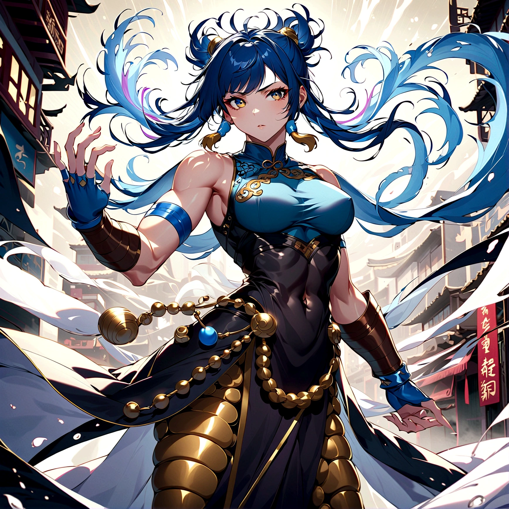 “street fighter” chunli，Anatomically correct，whole body，comely，standing alone，Xianxia