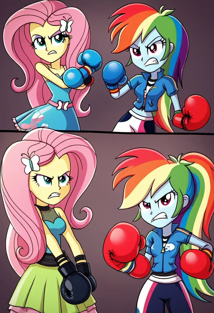 Eqg rainbow dash bodystocking boxing angry fluttershy