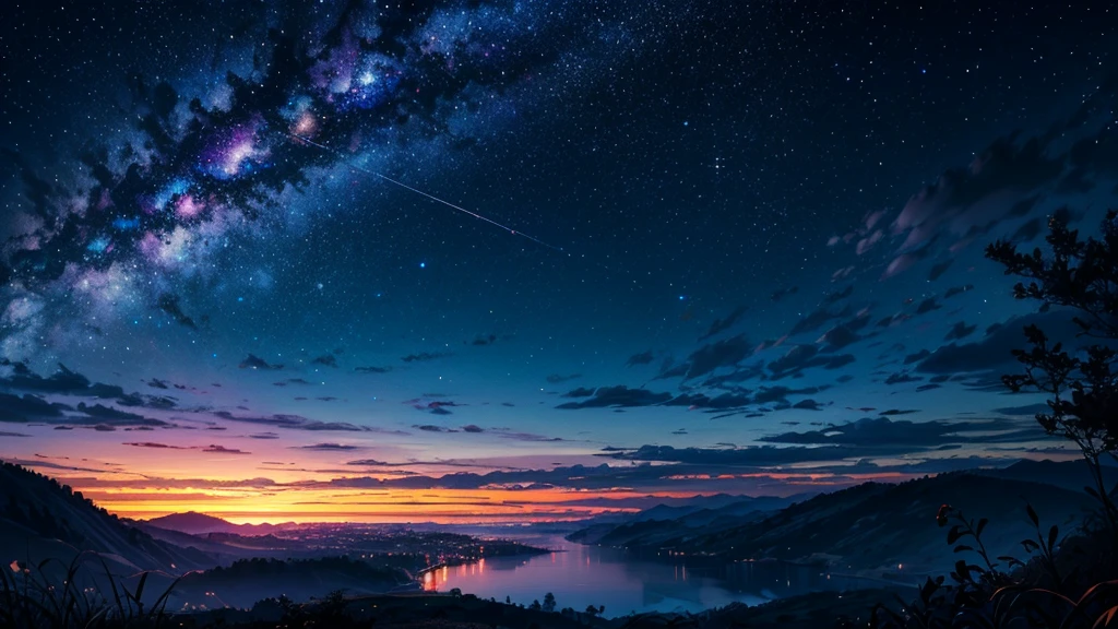 (Highest quality,4K,High resolution,masterpiece:1.2),Very detailed,Realistic,starry skies、night