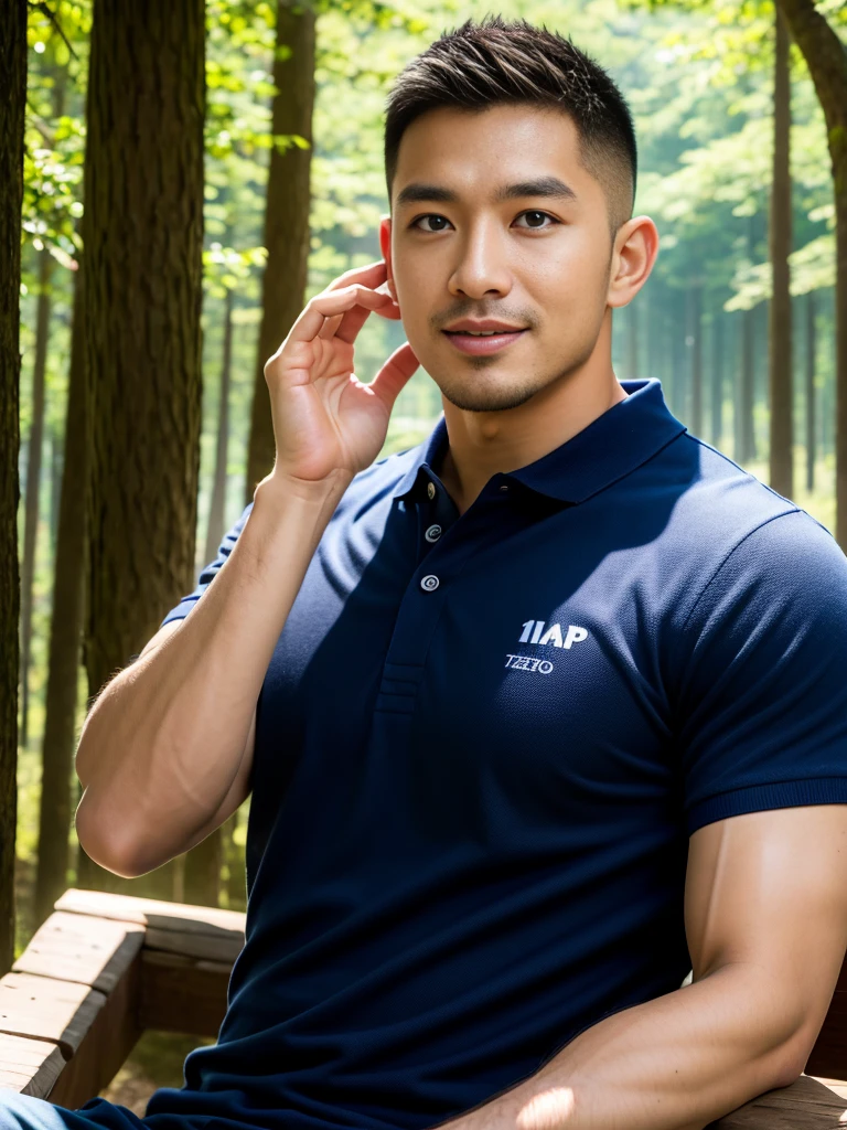 (best quality, 4K, 8K, high resolution, Masterpiece: 1.2), Special details, (realistically, As realistic as a photo, photo realistic: 1.37), Edge lighting, Extra detailed coloring, sharp focus, Physical rendering ,Extremely detailed description,professional,light color,Bokeh,Portrait,look at the viewer,
Young Asian man, 20 years old ,(Wearing a green and black polo shirt), smile ,canteen