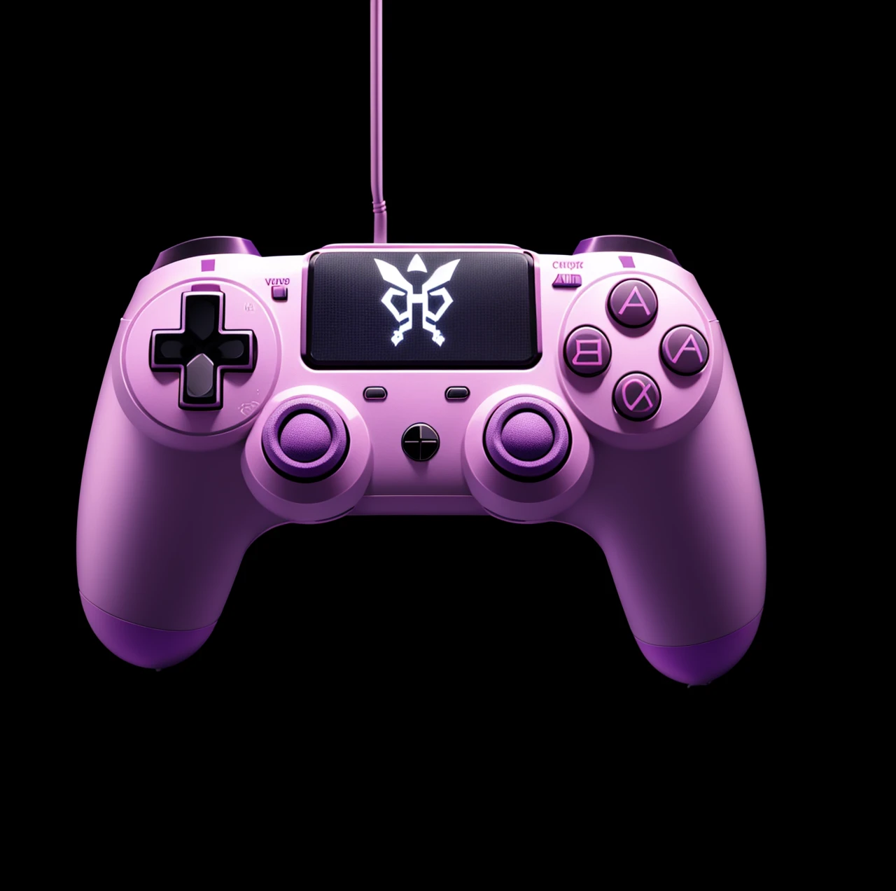 [purple Videogame controller, vector logo], [digital illustation], [Cartoonish style with an emphasis on comedy], [Inspiration in a time of hilarious confusion], [Instagram de artistas], [High definition to highlight the details of the confusing expression], [Vibrant and funny color palette], [Lighting that accentuates the comedy of the situation], [Macro camera lens for funny details] [Comedic perspective], [Artistic quality of digital illustration]