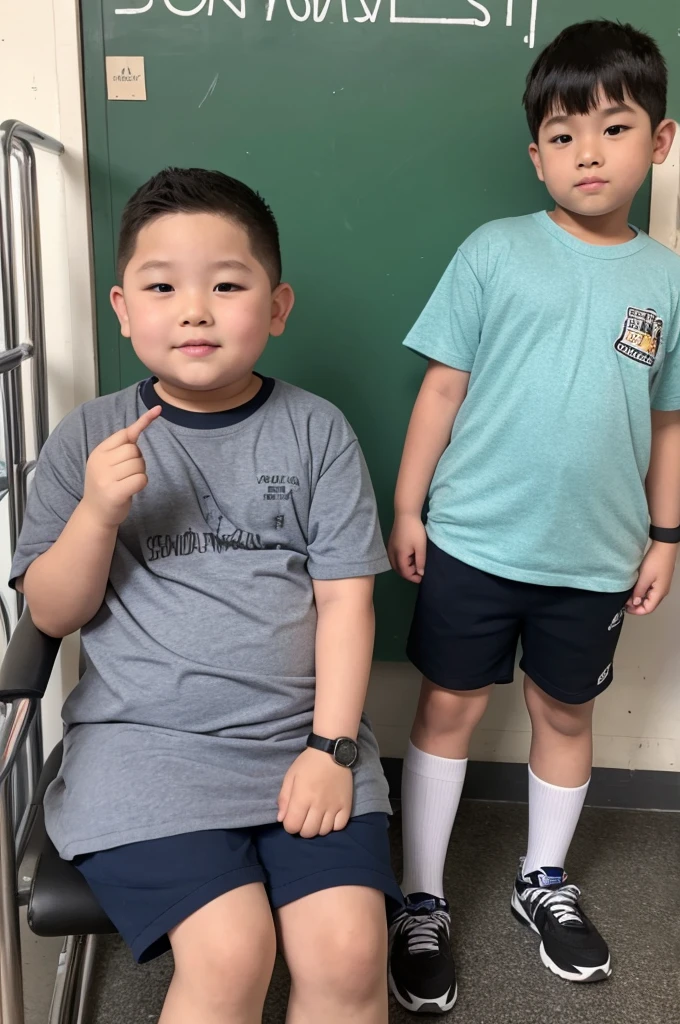 Second son, a chubby , eldest son, overweight brother
