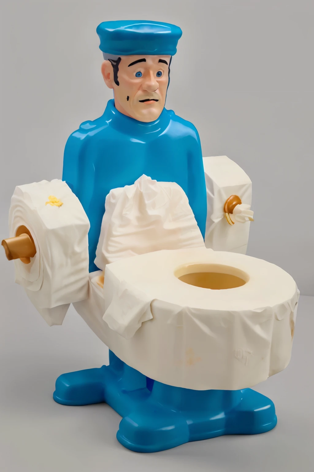 figure of daddy is maked with toilet paper