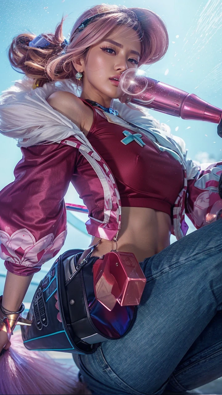 realistic, hd, detail, beauty Korean,
blow gum