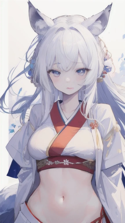 (best quality, masterpiece), 1 girl, centaur, It takes, White skin, Japanese , exposing the abdomen,belly button t-shirt, 아름다운 소녀 perfect wolf photo, perfect wolf photo