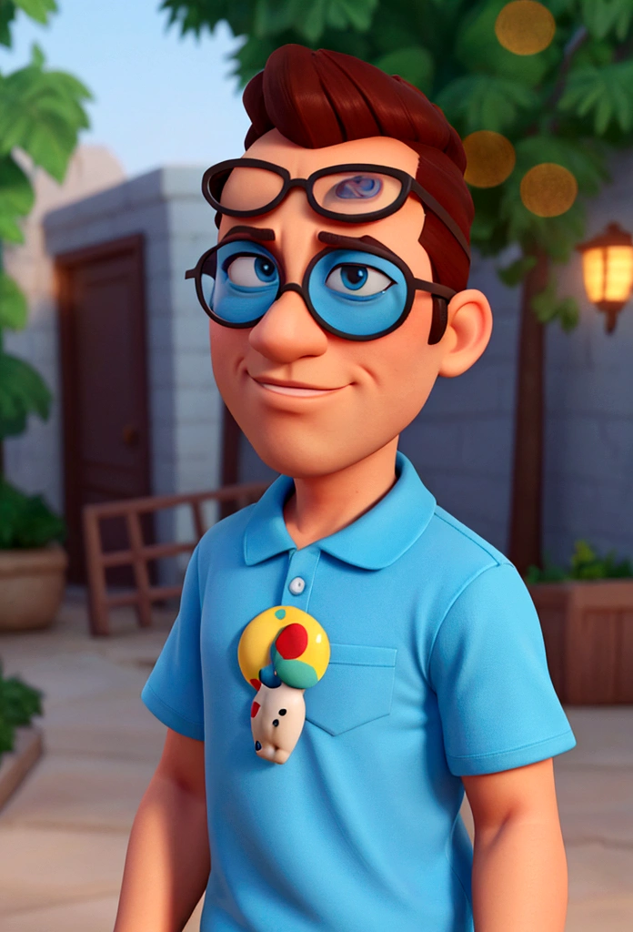 Cartoon character of a man in sunglasses and blue shirt, animation character, stylized character, animation style rendering, 3d stylized, Arnold Maya rendering, Stylized 3D rendering, toon render screenshot, 3d character, 3d character, Stylized 3D rendering, 3D character rendering, cartoon character, Personagem de close up, character posing, (Pixar-style) (master part:1.2) (bokeh) (best qualityer) (skin detailed) (detailed texture) (8K) (Argilla) (cinematic lighting) (sharp focus