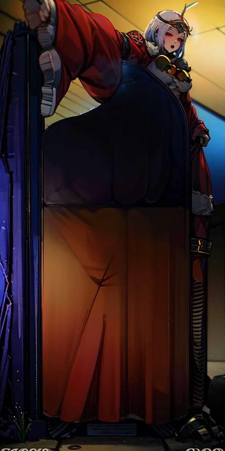(((1 girl))), (Cassia Orsellio), (short white hair), (Red eyes), , (((wearing a sexy Santa suit))), (Full body view), (in the motel room), (((slender, muscular legs))), thin waist, Stomach Muscles, big ass, (((Full body photo))), black high heel shoes, (standing with one eye closed and showing her very sensual tongue), (((very sensual expression))), (HDR), eye reflection, extended eyes, extended eyes, moody, cheered up, minimalism, cheered up style, ray tracing, cinematic lighting, cinematic lighting, shine, shine, jpeg artifacts, bright light, rays of god, ray tracing, drop shadow, panorama, Sony FE, from behind, below, below, UHD, piece of teacher, necessary, necessary, anatomically correct, super detail, high quality , Best Quality , very high, 16k