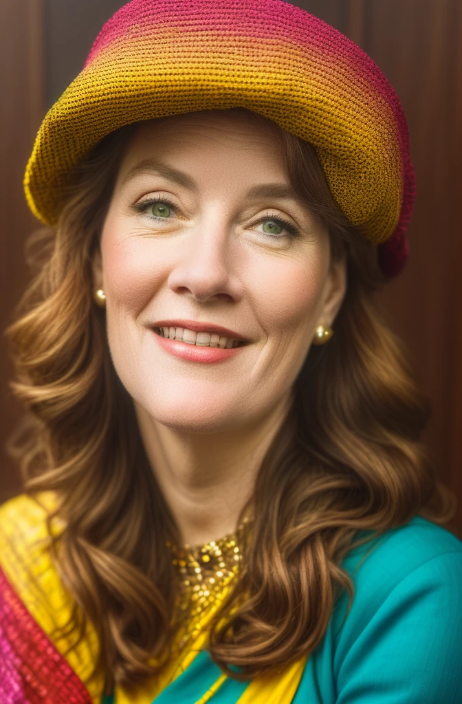 there is a woman who is smiling and posing for a photo, detailed colorized portrait, colorized portrait, realistic restored face, detailed portrayal, a colorful photo, digitally painted, colorful photo, true-to-life portrayal, painted portrait, restored color, inspired by Lois Mailou Jones, Highly detailed portrait photography, still detailed portrait, highly detailed portrayal, matte painting digital, photo true-to-life portrayal
