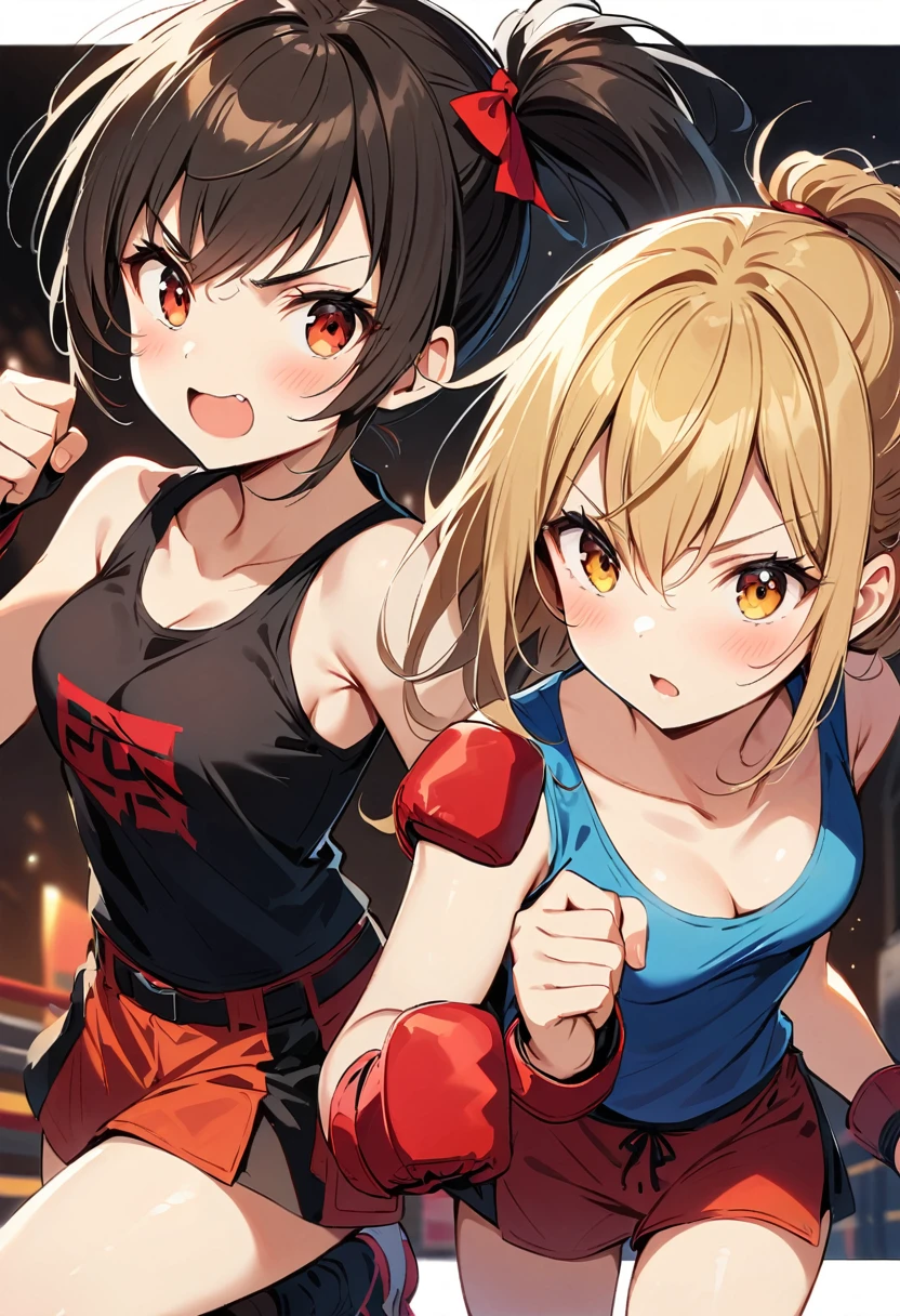 Combate de boxe, girls, cute girls