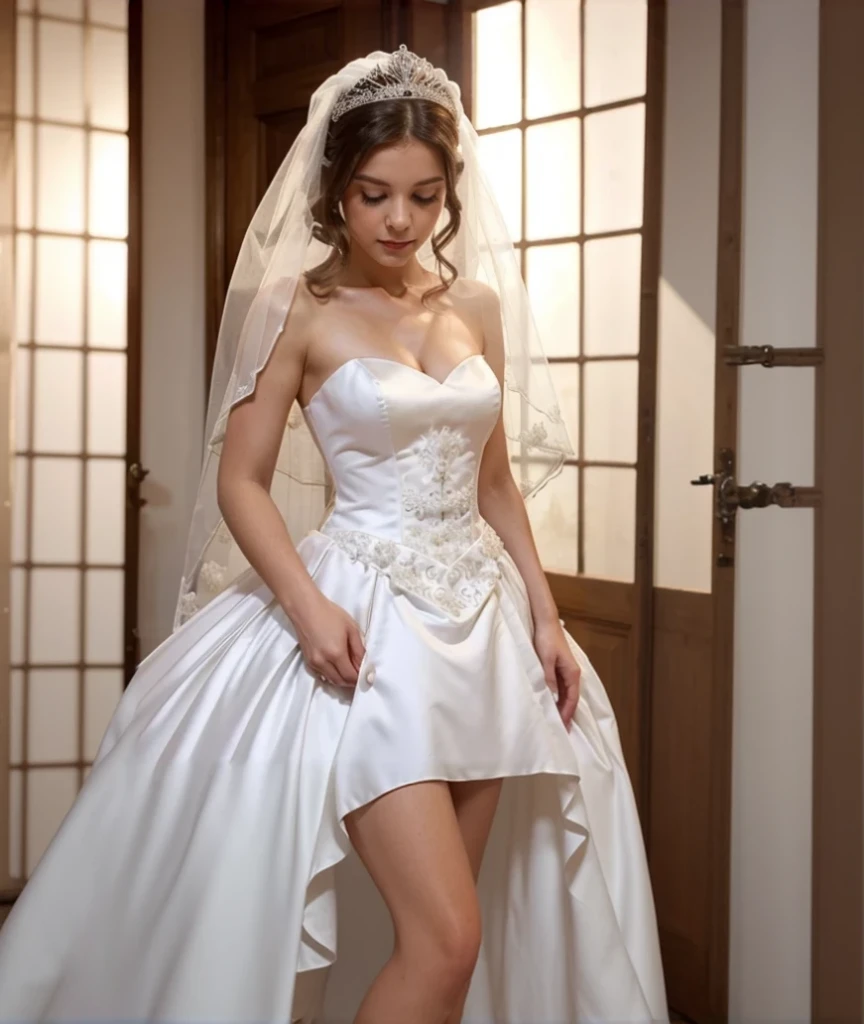 The dress has to be long in the front