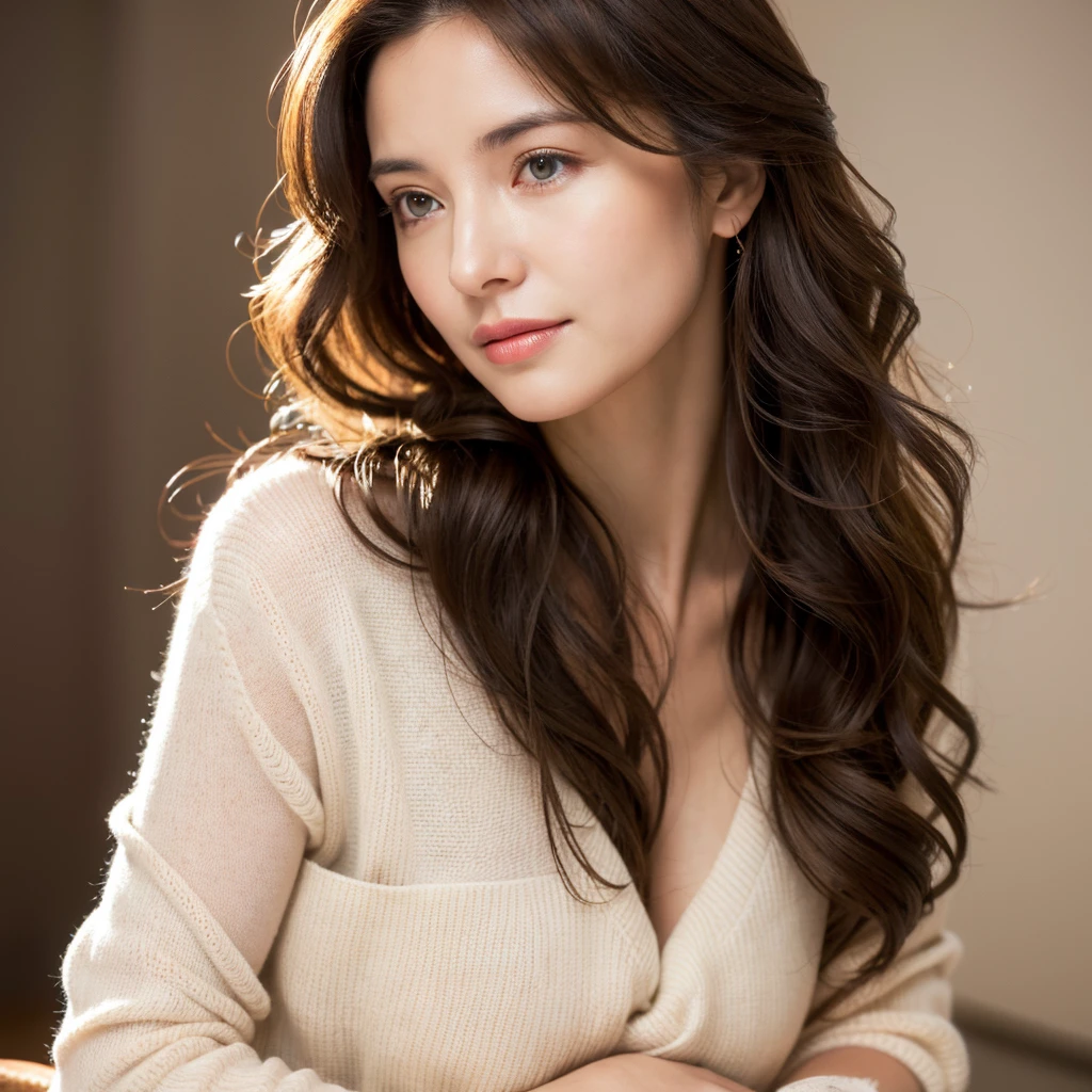 Beautiful mature woman with beautiful wavy long hair, Mature Woman, Ultra-high resolution,(Realistic:1.4), ((Highest quality)), ((masterpiece)), (be familiar with),