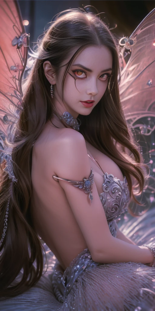 (The best illustrations)、realisitic、ultra-detailliert、The best lighting、Best Shadows、alluring succubus, ethereal beauty, perched on a cloud, (fantasy illustration:1.3), enchanting gaze, captivating pose, delicate wings, otherworldly charm, mystical sky, (Luis Royo:1.2), (Yoshitaka Amano:1.1), Dungeon and Dragon、caves、Dungeon、 A Necromancer、natta、Dark style、Succubus、Devil's Daughter、Bat Wings,(((Demon Hornlack-rimmed round glasses))))、(red eyes glowing:1.6)、beautiful countenance、Tindall Effect、(High Detail Skins:1.2) absurderes、Ponytail distortion、jewely、Beautiful expression、Toned waist、Wide buttocks、Tindall Effectmasuter piece、top-quality、Highest Standards、Top image quality、masutepiece、intricate detailes、High resolution、Depth Field、natural soft light、profetional lighting、Great smile、(High Detail Skin: 1.2)、photorealistic anime girl render、Strong highlights of the eyes、Perfect Anatomy、crotch open、Shy、Spreading your legs、Panties are visible、Skirt flipping、Body shiny with oilerectile nipple))、8K resolution、intricate clothing、Intricate details, Sexy girl on white bed,Charming eyes,Heartwarming action,Open legs,Transparent silk pajamas ,barechested,Thick long hair,Highly detailed body,Highly detailed face