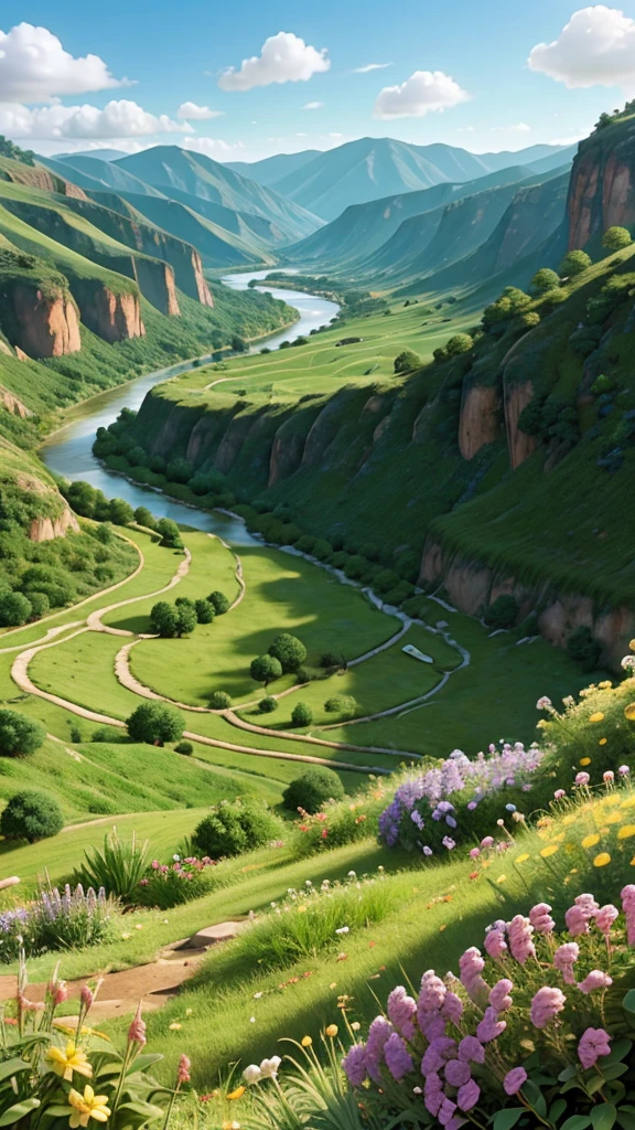 A valley filled with various herbs