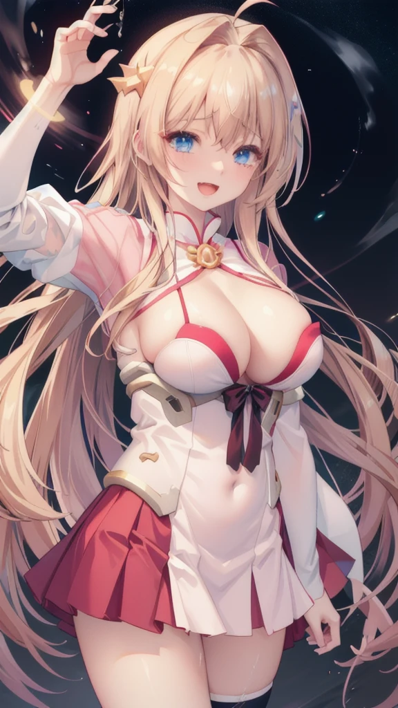 Angel Tear, One girl, alone, blue eyes, hair ornaments, Blonde, dress, Cleavage cutout, Removable sleeves, Knee socks, Cleavage, Open your mouth, smile, View your viewers, :d, Cowboy Shot, magic, magic circle  score_9, score_8_superior, score_7_superior ,sauce_アニメのmasterpiece, Highest quality, Perfect Anatomy , so beautiful , Official Art,
非常To楽しいです、shape（One）One girl、alOne、alone、one girl、 beautiful girl、最高masterpiece、8K、4K、解剖学的To正しい顔の外観、解剖学的To正しい目、Round eyes、、正しいshapeの目、Beautiful Eyes、topless、Breast milk、胸Toリボン、limbsを綺麗To描く、limbs（masterpiece）、Body image（masterpiece）、Great breasts、universe、A sense of guilt、tickles、be humiliated、体のバランスTo注意しましょう、最高masterpieceの体、解剖学的To正しい体、front、show off、nipple slip from bra、nsfw, (spread pussy:1.3)、nsfw, (breast squeeze:1.3) 【cum in pussy(Vaginal ejaculation)】To【vaginale,sex(Insert)】【1boy】【penis】、Facial expression - Enchanted、Tears come to my eyes、頬To両手を当てる、