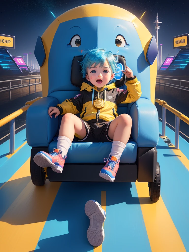 a cartoon baby sitting on a roller coaster with bitcoins falling off the side, cryptocurrency, crypto, cryptocurrency in the background, 🚀🚀🚀, crypto valut, mining, bitcoin, car trading game, cryptopunk, trending on markets, trading, 🚀🌈🤩, 🐋 as 🐘 as 🤖 as 👽 as 🐳, trading stocks, superrare trending