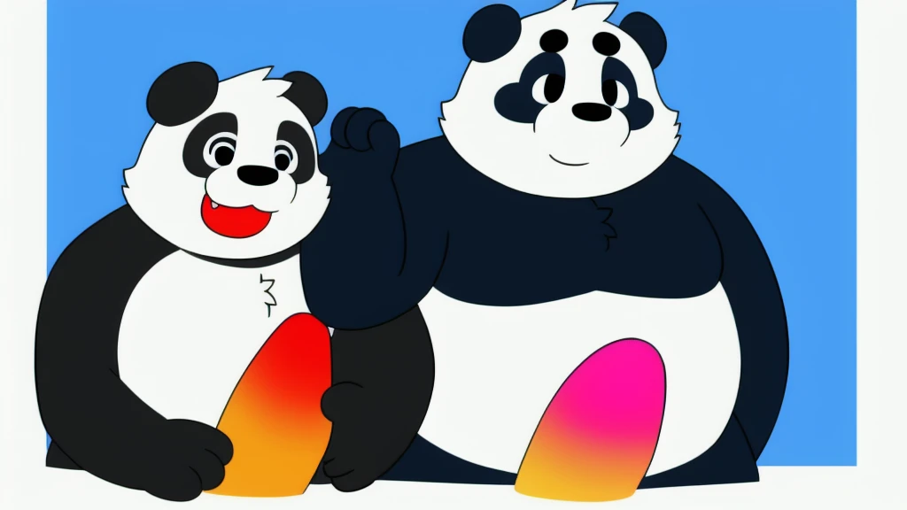 Big male panda with Two cocks
