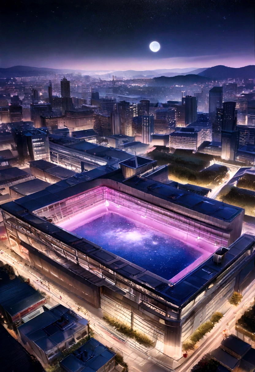 Starry sky and skyscrapers
(Highest quality,4K,8K,High resolution,masterpiece:1.2),Super detailed,(Realistic,photoRealistic,photo-Realistic:1.37),High resolution,超High resolution,Studio Lighting,very,Peaceful and calm,Quiet atmosphere,Soft moonlight,Calm,A lush rooftop garden with colorful flowers,A gentle breeze gently sways the plants,Fresh night air,The faint sounds of the city below,Deep purple hues in the night sky,Sparkling stars scattered across a dark canvas,A glimmer of light from a distant building,Reflection of the moon on the surface of a building,A subtle shadow illuminated by the moonlight,CalmCalmカラーパレット,A fantastical and dreamy atmosphere