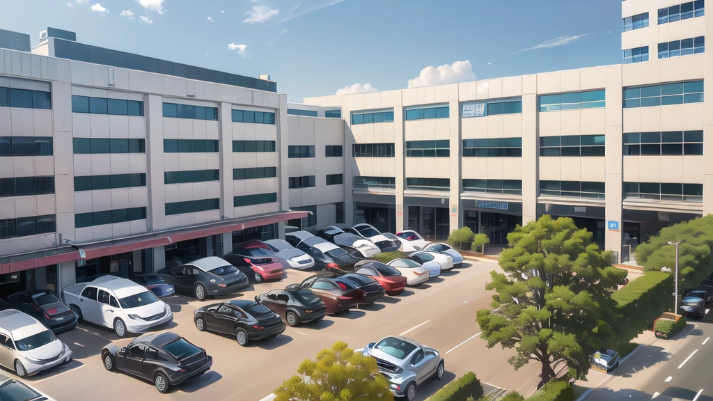 (commercial building:1.5),road ,(รถวิ่งบนนroad:1.6) capital landscape:1.5 ,(Many cars:1.5)