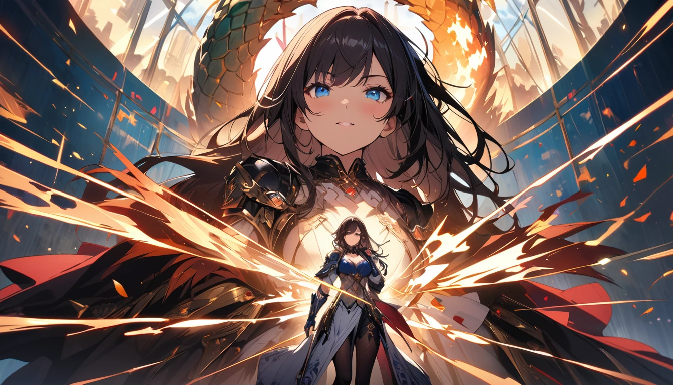 Best quality, masterpiece, A high resolution,,cinematographic,Full shot of a fearless paladin of unparalleled beauty., with long, dark hair and striking blue eyes. aboutна носит драконью броню замысловатой конструкции, shimmering with a mystical aura.. Her armor is decorated with dragon scales and decorative patterns.., giving it an impressive and elegant appearance. In her hand, she&#39;s in Dark Studio, edge lighting, Two-tone lighting, (highly detailed skin: 1.2), 8 k uhd, SLR camera, soft light, high quality, volumetric lighting, Photo, A high resolution 4K, 8 k, blurred background ,aboutбщий эффект представляет собой великолепную смесь фэнтези., chaos and abyss,. close-up, fine quality, Blue eyes , ultra detailed, beautiful and aesthetically pleasing, masterpiece, Best Quality Score, extremely detailed, ray tracing, Medium Body, close-up, High view, particles and hard light, cut corner. depth of field、natural soft light、professional lighting、aboutтличная улыбка、(highly detailed skin: 1.2)、Photoреалистичный рендер аниме девушки、Bright highlights of the eyes、perfect anatomy、shy、legs spread、Panties visible、Shiny body, oily,))、Разрешение 8 k、complex parts、Toned waist、Wide buttocks、Эффект Тиндаллаmasuter piece、top quality、Highest standards、Highest image quality、table、complex parts、A high resolution、depth of field、natural soft light、professional lighting、about, standing, very long hair, cowboy shot, brilliant, brilliant hair, (night:1.2),Dreamy, [[gentle fingers and hands:0.55]::0.85],(detailed fingers),),(emotional),(breathtaking),(main part:1.2) whole body.), (Anime Style), (Super Detailed), (brutal), (uhd, HDR), (8K), (High Resolution: 1.2), (Complex and Beautiful: 1.2), (Dramatic Lighting: 1.2) , (staring at the viewer), lora:add_detail:1,Tomohiko Ito style