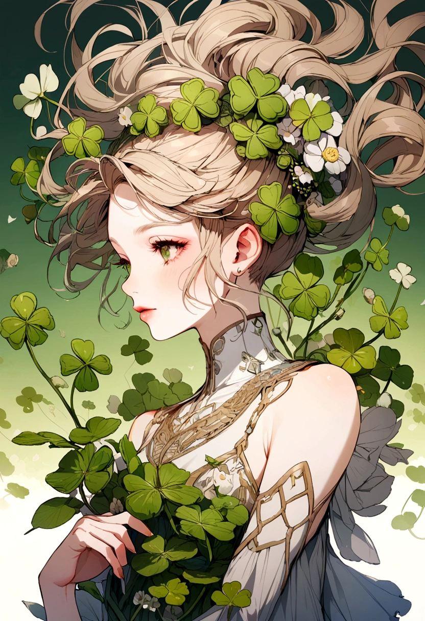 Four-leaf clover background