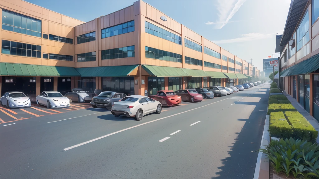 (commercial building:1.5),road ,(รถวิ่งบนนroad:1.6) capital landscape:1.5 ,(Many cars:1.5)