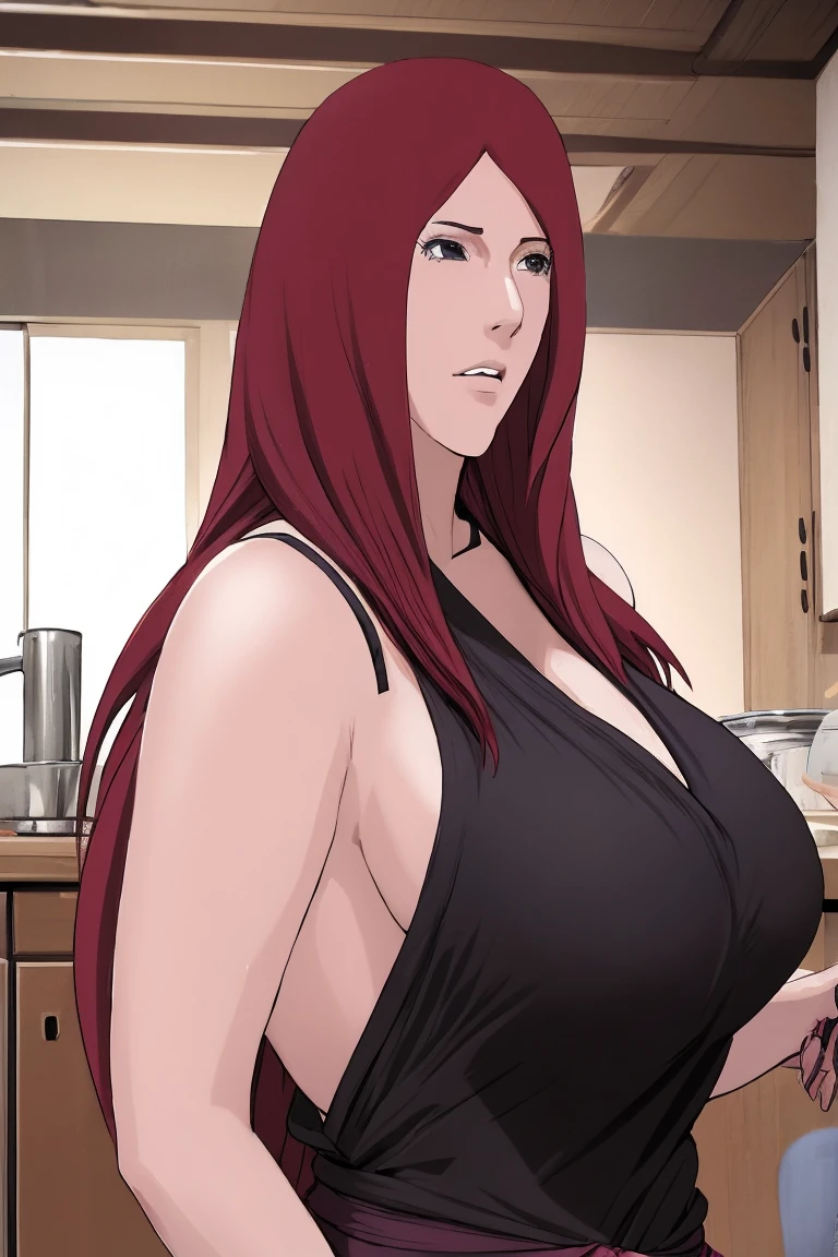 Redhead kushina and ay fourth raikage having sex in kitchen,standing sex ,milf ,big breast ,fat ass,2 characters ,black man , interracial 