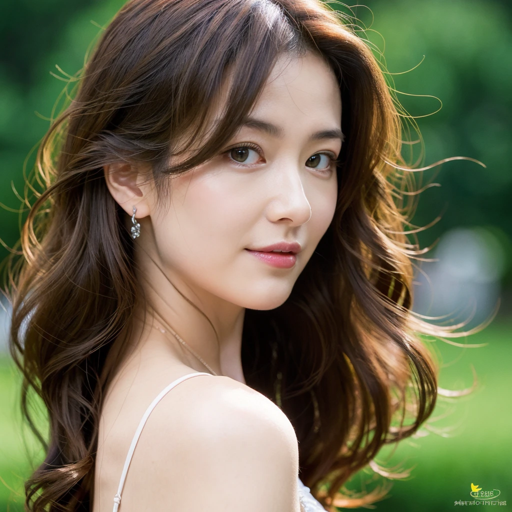Beautiful mature woman with beautiful wavy long hair, Ultra-high resolution,(Realistic:1.4), ((Highest quality)), ((masterpiece)), (be familiar with),