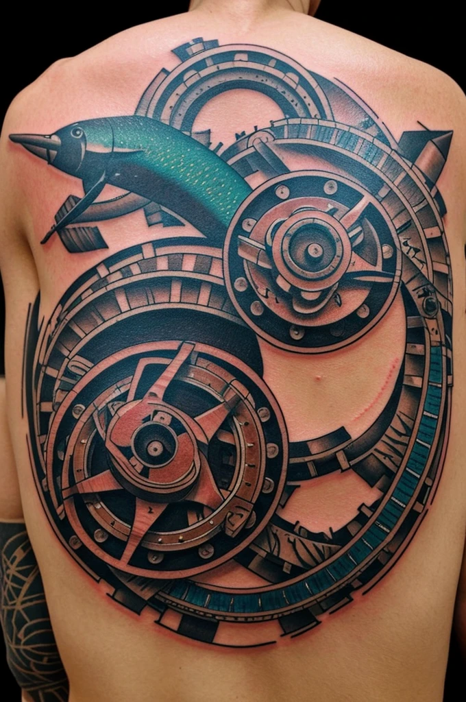 Create a tattoo for a couple of an industrial engineer and a biologist