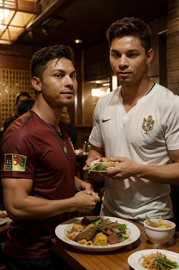 Ronaldo and Messi eat at Padang restaurant