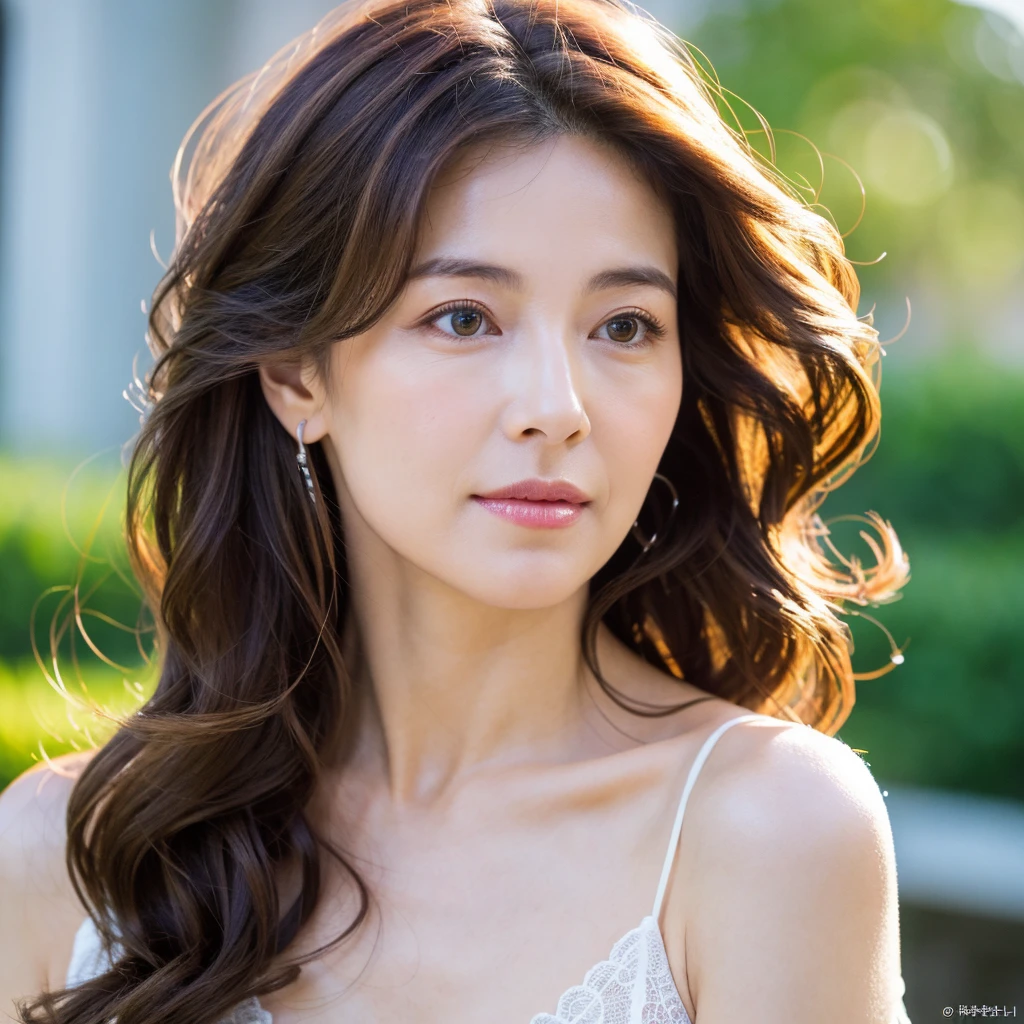 Beautiful mature woman with beautiful wavy long hair, ???? Mature, Ultra-high resolution,(Realistic:1.4), ((Highest quality)), ((masterpiece)), (be familiar with),