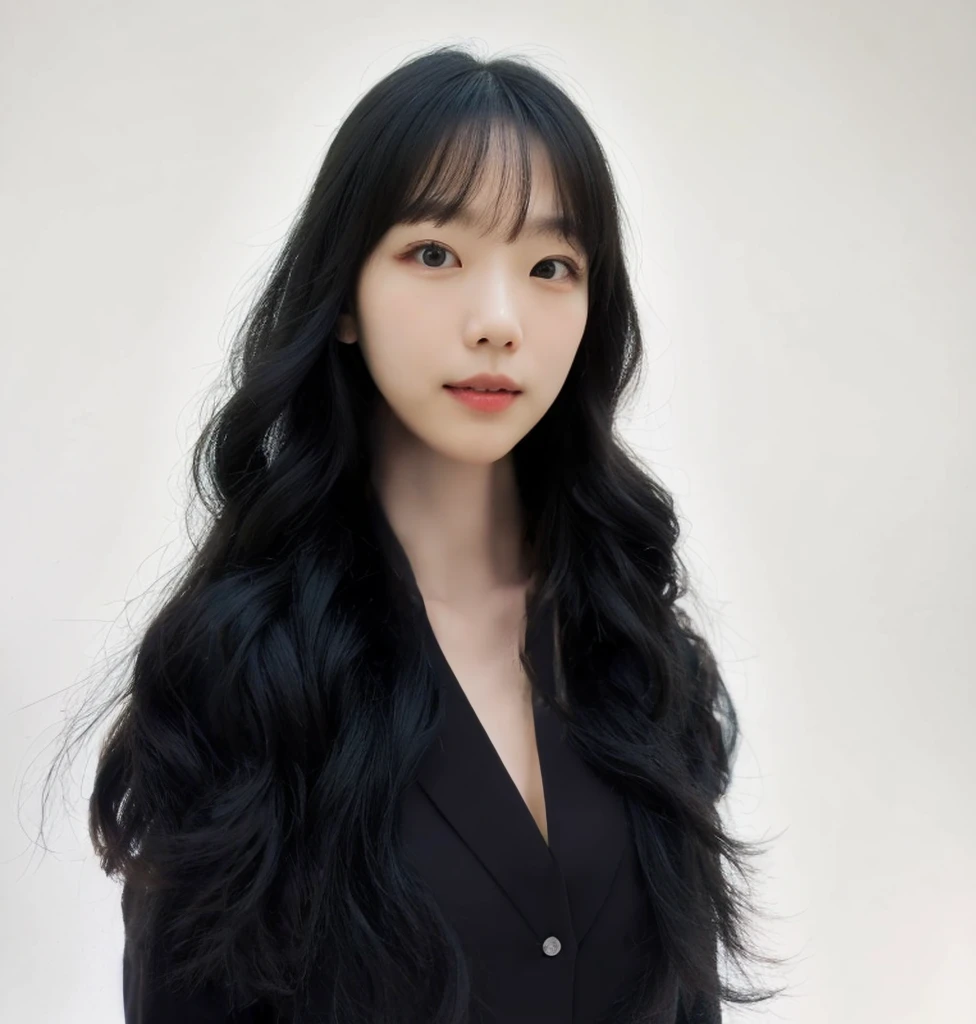Best Quality, 8k, Masterpiece, (Portrait: 1.3), (photo realistic:1.4), (hyper realistic:1.4),
Sharp Focus, looking at viewer, (smoother lighting:1.1), (increase cinematic lighting quality:0.9),
realistic lighting, backlighting, light on face, ray trace, (brightening light:1.2), (Increase quality:1.4),
sharp detail, (best quality real texture skin:1.4), finely detailed eyes, black_eyes,
finely detailed face, 25 year old Korean woman, (white formal_shirt:1.4),
(Create an image maintaining the original base model hairstyle:1.5)