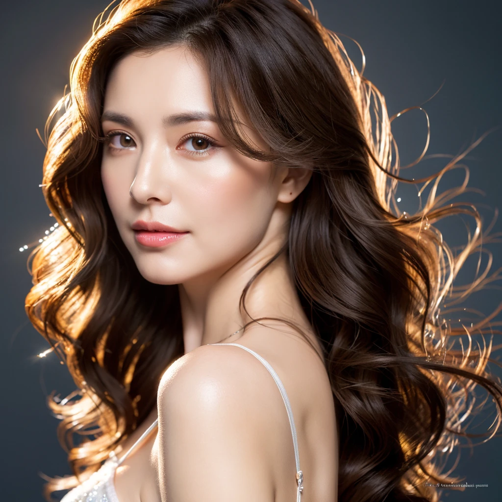 Beautiful mature woman with beautiful wavy long hair, Sexy Mature, Ultra-high resolution,(Realistic:1.4), ((Highest quality)), ((masterpiece)), (be familiar with),